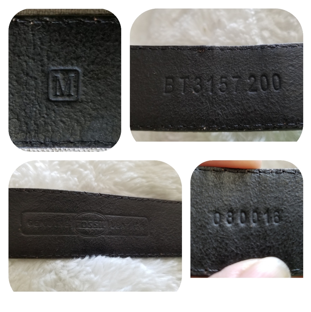 FOSSIL RARE LEATHER PATCHWORK BELT - Picture 5 of 7